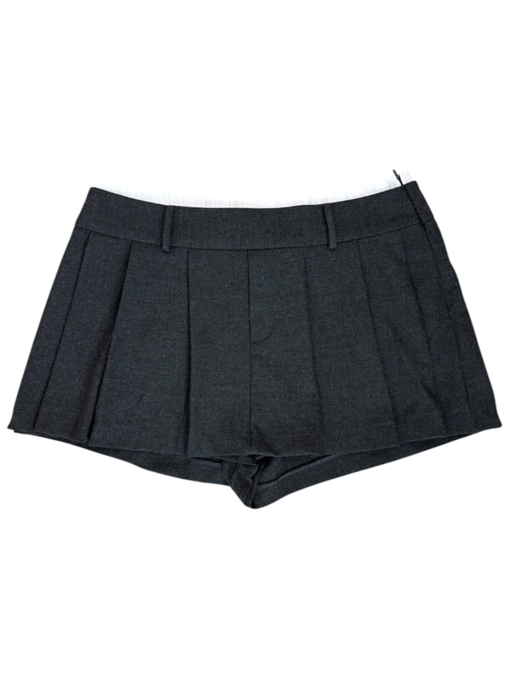 Zara Double Waist Box Pleat Skort - Gray Size L - Picture 2 of 9
